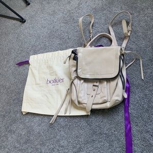 Beige Leather Backpack